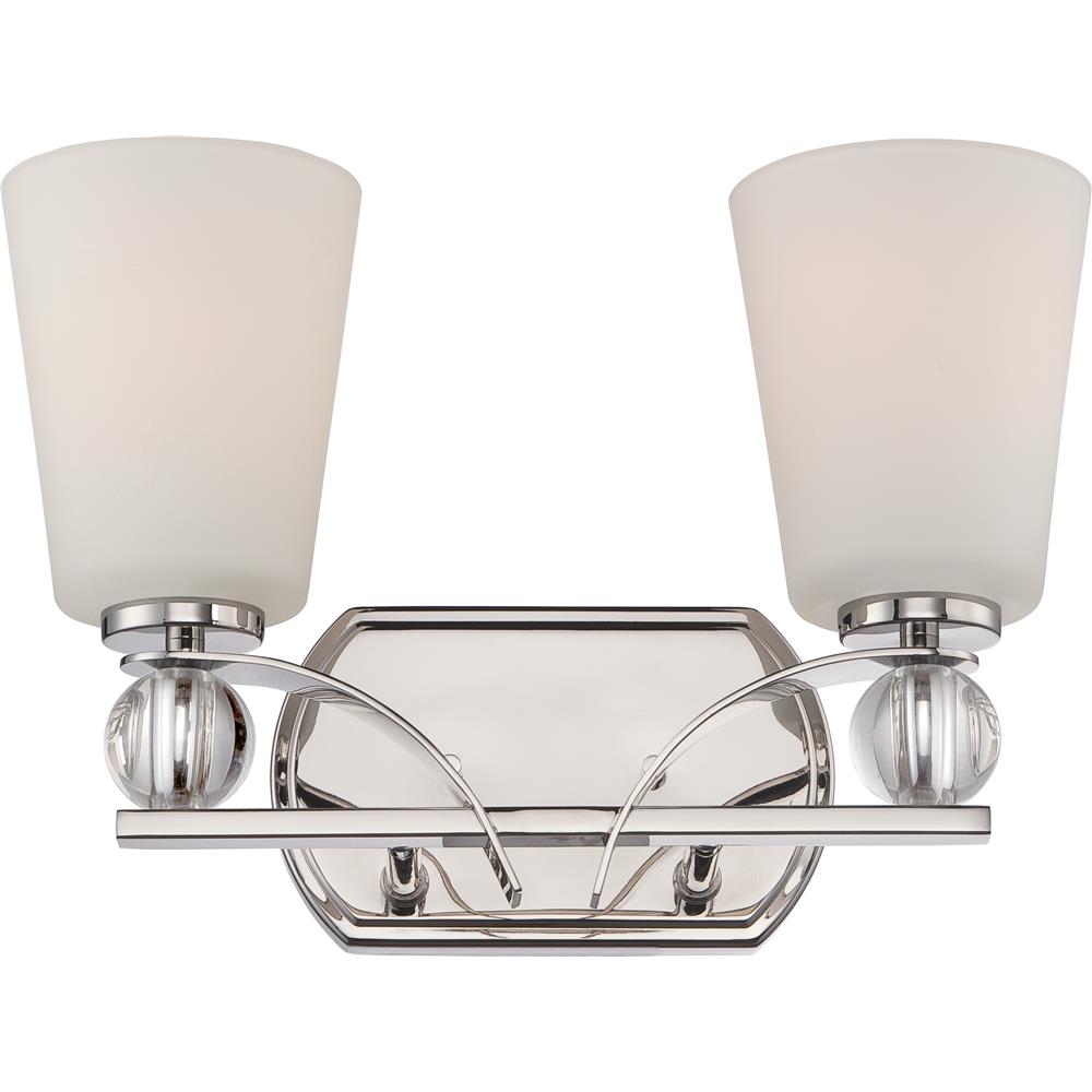 Nuvo Lighting 60/5492  Connie - 2 Light Vanity Fixture with Satin White Glass in Polished Nickel Finish